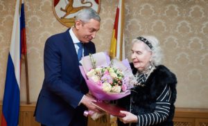 Борис Джанаев поздравил Дзерассу Туганову с юбилеем