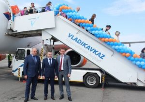 В аэропорту «Владикавказ» встретили первый Super Jet из Ростова-на-Дону