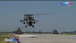 Экипажи боевых вертолетов ЮВО приступили к тренировкам перед воздушным парадом Победы 24 июня