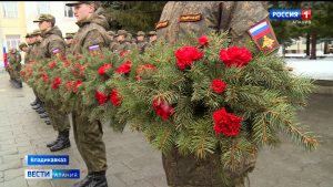 День защитника Отечества в СОГУ отметили торжественным построением курсантов Военного центра