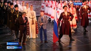 Госансамбль «Алан» и танцевальную группу Кубанского казачьего хора чествовали в концертном зале СОГУ