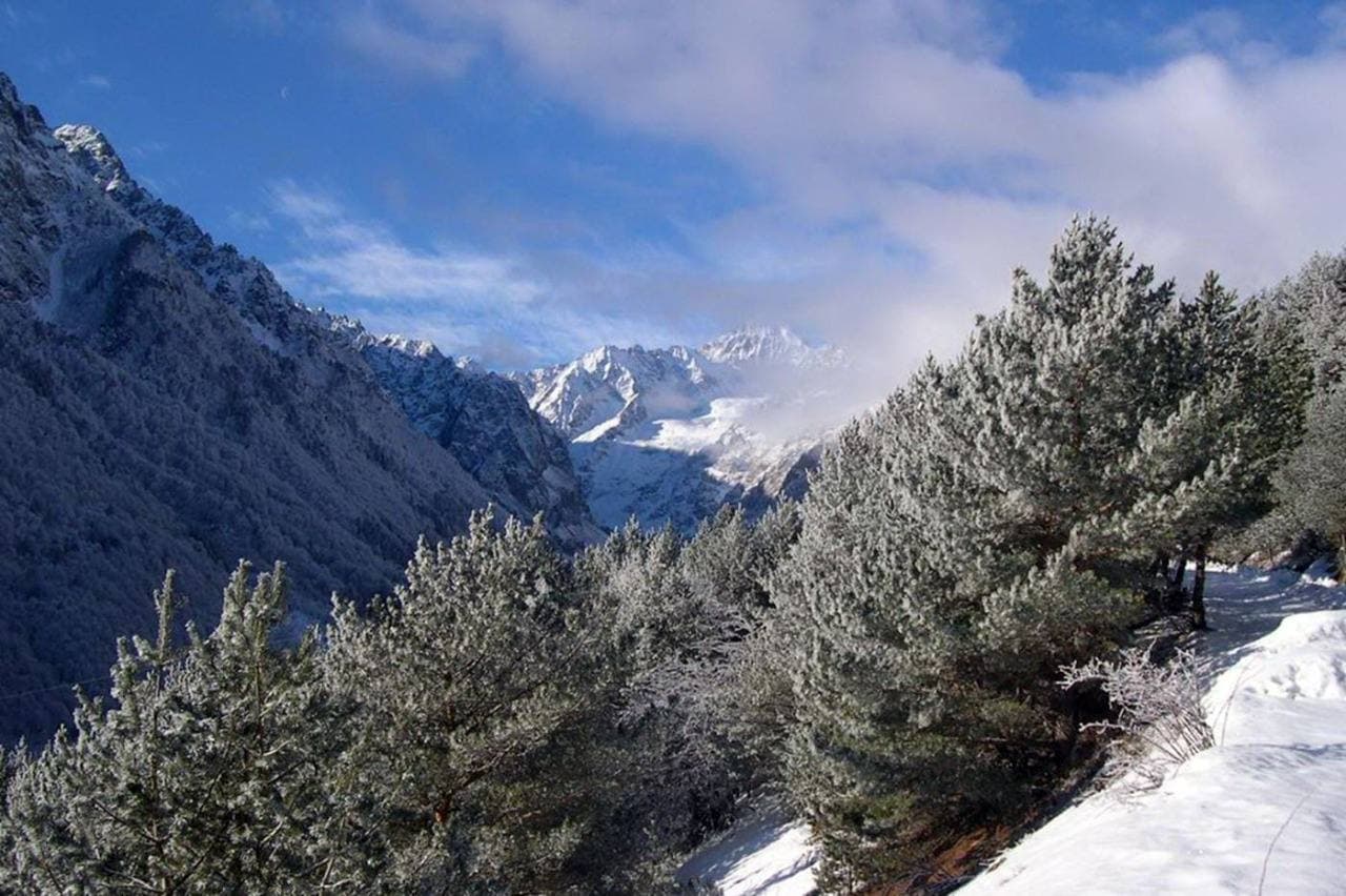 Северная Осетия горы зима