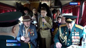Ветераны Великой Отечественной войны проехали по Владикавказу в трамвае «Победа»