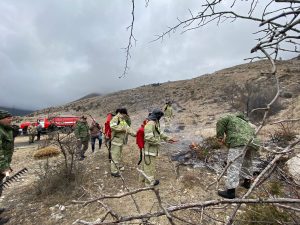 В Алагирском ущелье прошли учения по тушению лесных пожаров