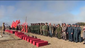 В Моздокском районе прошла церемония захоронения останков 35 воинов, погибших в Великую Отечественную войну
