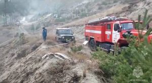 В горах Алагирского района снова горит сухостой