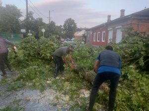 В Моздокском районе прошел сильный дождь с ветром, который вызвал повреждения в нескольких населенных пунктах