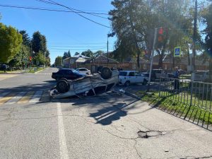 Машина перевернулась в результате ДТП в Алагире