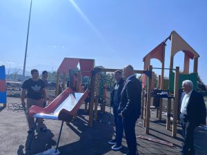 Новый руководитель АМС Алагирского района Эльбрус Бокоев посетил стройплощадку новой зоны отдыха в райцентре