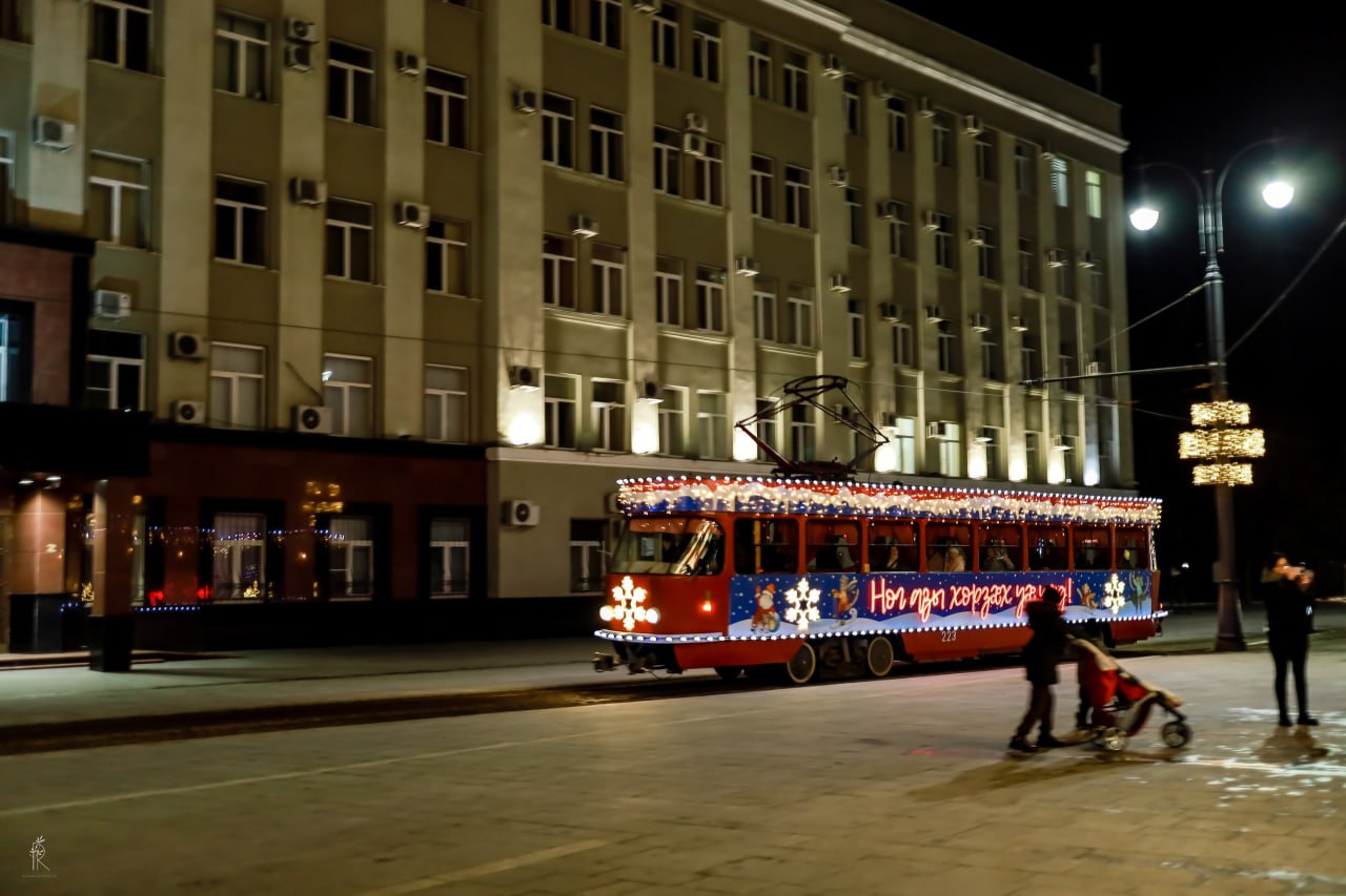 Новогодний трамвай выйдет сегодня на линию во Владикавказе