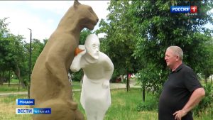 В Моздоке, в Парке Дубининых, завершилась реставрация скульптур и малых архитектурных форм